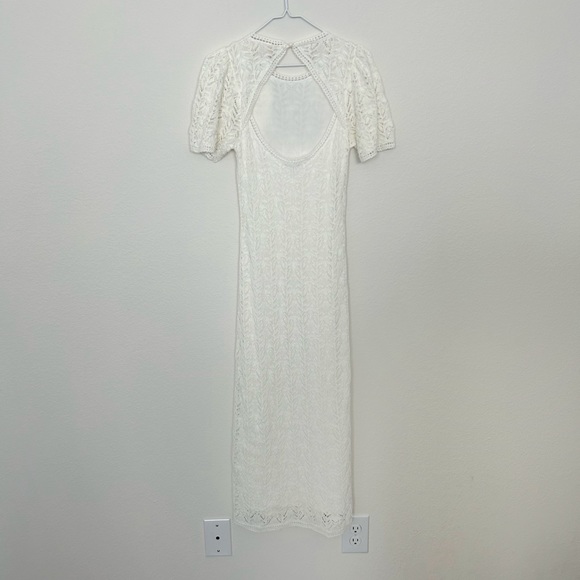 Sezane Izia Knit Midi Dress White NWT - Picture 6 of 11